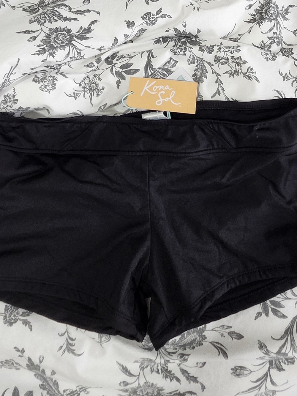 Kona Sol Ladies Black Swim Boyshorts